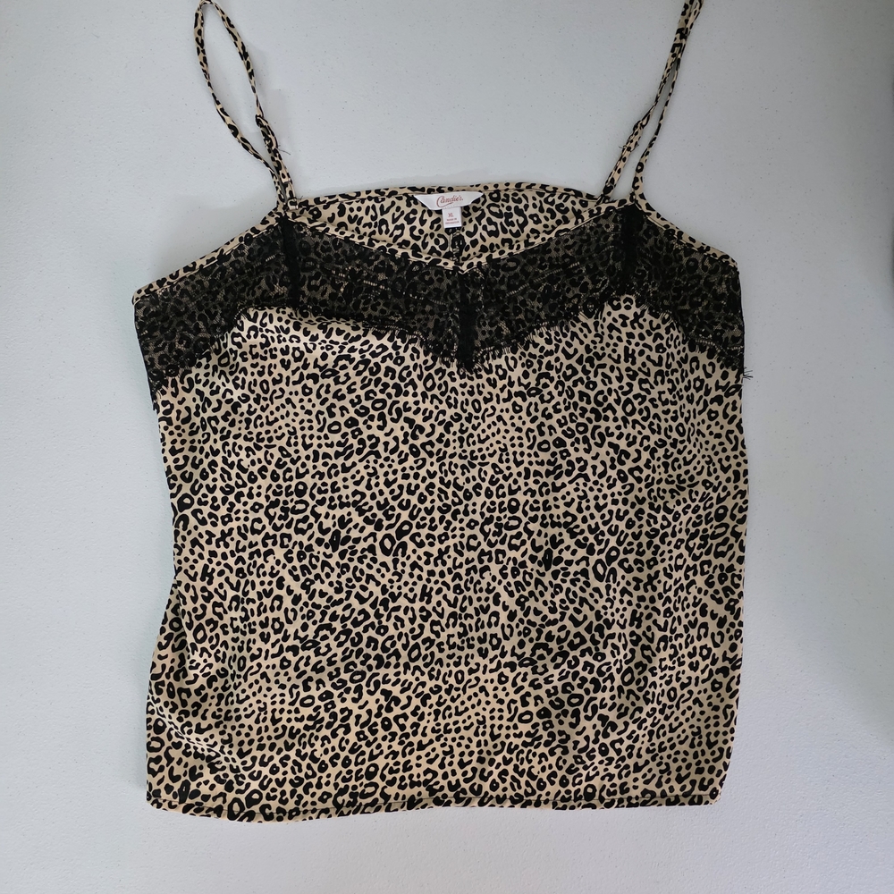 Candie's Leopard Print Camisole with Spaghetti Straps and Fitted Style